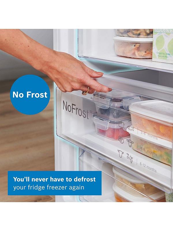 Bosch Series 4 KGN392WDFG 60cm Wide, VitaFresh, No Frost Fridge Freezer - White - Image 4